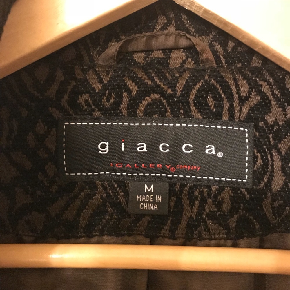 Pattern Brown Two-Tone Belted Jacket - image 6